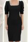 Rochie neagra midi tip creion cu umeri bufanti - StarShinerS 5 - StarShinerS.ro