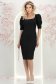 Rochie neagra midi tip creion cu umeri bufanti - StarShinerS 3 - StarShinerS.ro