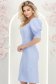 Rochie albastra-deschis midi tip creion cu umeri bufanti - StarShinerS 2 - StarShinerS.ro
