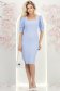 Rochie albastra-deschis midi tip creion cu umeri bufanti - StarShinerS 4 - StarShinerS.ro