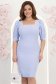 Rochie albastra-deschis midi tip creion cu umeri bufanti - StarShinerS 1 - StarShinerS.ro
