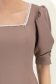 Rochie mocha midi tip creion cu umeri bufanti - StarShinerS 4 - StarShinerS.ro