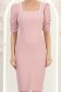Rochie roz pudra midi tip creion cu umeri bufanti - StarShinerS 6 - StarShinerS.ro