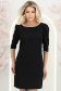 Rochie din stofa neagra scurta cu croi larg si aplicatii de dantela- StarShinerS 1 - StarShinerS.ro
