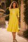Rochie din stofa verde lime midi in clos cu insertii de dantela- StarShinerS 1 - StarShinerS.ro