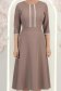 Rochie din stofa mocha midi in clos cu insertii de dantela- StarShinerS 5 - StarShinerS.ro