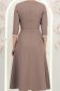 Rochie din stofa mocha midi in clos cu insertii de dantela- StarShinerS 6 - StarShinerS.ro