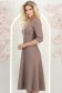 Rochie din stofa mocha midi in clos cu insertii de dantela- StarShinerS 2 - StarShinerS.ro