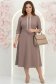 Rochie din stofa mocha midi in clos cu insertii de dantela- StarShinerS 1 - StarShinerS.ro