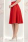 Fusta din stofa rosie midi in clos cu buzunare - StarShinerS 3 - StarShinerS.ro