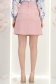 Fusta din stofa roz pudra scurta cu un croi in A si nasturi aurii decorativi - StarShinerS 6 - StarShinerS.ro
