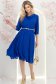 Rochie din voal albastra midi in clos cu elastic in talie si decolteu cazut - StarShinerS 3 - StarShinerS.ro
