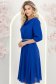 Rochie din voal albastra midi in clos cu elastic in talie si decolteu cazut - StarShinerS 2 - StarShinerS.ro