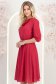 Rochie din voal fuchsia midi in clos cu elastic in talie si decolteu cazut - StarShinerS 2 - StarShinerS.ro