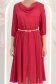 Rochie din voal fuchsia midi in clos cu elastic in talie si decolteu cazut - StarShinerS 5 - StarShinerS.ro