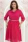 Rochie din voal fuchsia midi in clos cu elastic in talie si decolteu cazut - StarShinerS 1 - StarShinerS.ro