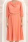 Rochie din voal corai midi in clos cu elastic in talie si decolteu cazut- StarShinerS 5 - StarShinerS.ro