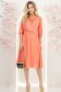 Rochie din voal corai midi in clos cu elastic in talie si decolteu cazut- StarShinerS 3 - StarShinerS.ro