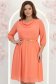 Rochie din voal corai midi in clos cu elastic in talie si decolteu cazut- StarShinerS 1 - StarShinerS.ro