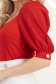 Bluza din crep rosie mulata cu maneci din voal si nasturi decorativi- StarShinerS 4 - StarShinerS.ro