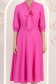 Rochie din voal fuchsia midi in clos cu guler tip esarfa - StarShinerS 7 - StarShinerS.ro