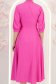 Rochie din voal fuchsia midi in clos cu guler tip esarfa - StarShinerS 6 - StarShinerS.ro