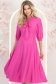 Rochie din voal fuchsia midi in clos cu guler tip esarfa - StarShinerS 1 - StarShinerS.ro