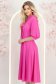 Rochie din voal fuchsia midi in clos cu guler tip esarfa - StarShinerS 2 - StarShinerS.ro