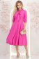 Rochie din voal fuchsia midi in clos cu guler tip esarfa - StarShinerS 4 - StarShinerS.ro