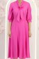Rochie georgette fuchsia midi in clos cu guler tip esarfa - StarShinerS 5 - StarShinerS.ro