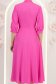 Rochie georgette fuchsia midi in clos cu guler tip esarfa - StarShinerS 6 - StarShinerS.ro