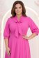 Rochie din voal fuchsia midi in clos cu guler tip esarfa - StarShinerS 2 - StarShinerS.ro