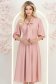 Rochie din material fluid roz pudra midi in clos cu guler tip esarfa - StarShinerS 4 - StarShinerS.ro