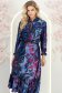 Rochie din viscoza bleumarin midi clos cu elastic in talie si volanase la maneca- StarShinerS 7 - StarShinerS.ro