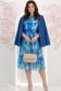 Rochie albastra midi in clos cu elastic in talie si curea detasabila - StarShinerS 2 - StarShinerS.ro