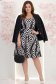 Rochie din stofa neagra pana la genunchi in clos cu volanase la maneca - StarShinerS 3 - StarShinerS.ro