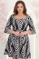 Rochie din stofa neagra pana la genunchi in clos cu volanase la maneca - StarShinerS 2 - StarShinerS.ro