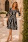 Rochie din stofa neagra pana la genunchi in clos cu volanase la maneca - StarShinerS