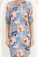 Rochie din stofa albastra scurta cu un croi drept imprimata floral - StarShinerS 5 - StarShinerS.ro