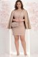 Rochie din stofa bej scurta cu un croi drept imprimata - StarShinerS 2 - StarShinerS.ro
