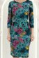 Rochie din jersey albastru-petrol pana la genunchi cu un croi drept si imprimeu floral - StarShinerS 5 - StarShinerS.ro