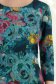 Rochie din jersey albastru-petrol pana la genunchi cu un croi drept si imprimeu floral - StarShinerS 4 - StarShinerS.ro