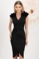 Rochie din crep neagra pana la genunchi petrecuta tip creion cu volanase - StarShinerS 1 - StarShinerS.ro