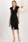 Rochie din crep neagra pana la genunchi petrecuta tip creion cu volanase - StarShinerS 3 - StarShinerS.ro