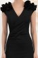 Rochie din crep neagra pana la genunchi petrecuta tip creion cu volanase - StarShinerS 6 - StarShinerS.ro