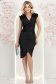 Rochie din crep neagra pana la genunchi petrecuta tip creion cu volanase - StarShinerS 3 - StarShinerS.ro
