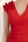 Rochie din crep rosie pana la genunchi petrecuta tip creion cu volanase - StarShinerS 6 - StarShinerS.ro