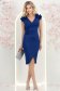Rochie din crep albastra pana la genunchi petrecuta tip creion cu volanase - StarShinerS 3 - StarShinerS.ro