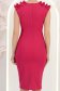 Rochie din crep fuchsia pana la genunchi petrecuta tip creion cu volanase - StarShinerS 5 - StarShinerS.ro