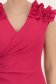 Rochie din crep fuchsia pana la genunchi petrecuta tip creion cu volanase - StarShinerS 4 - StarShinerS.ro